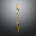 Yellow Heavy Duty Lifting Hook Tool With Chain And Ring Structure Design
