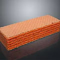 Layered Orange Waffle Structure With Grid Pattern And Stacked Layers 3d model
