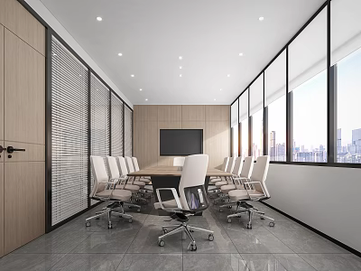 Modern Meeting Room Meeting Table and Chair 3d model