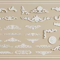 Assorted Decorative Plaster Moldings With Ornate Patterns And Different Styles For Interior Decoration 3d model