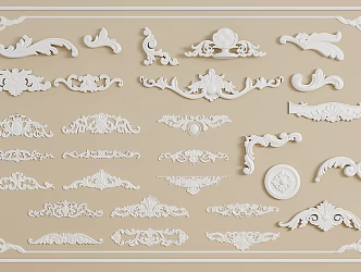 European-style Gypsum Carved Combination 3d model