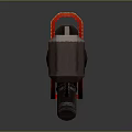 Black And Red Mechanical Saw Hammer Tool With Serrated Blade And Metal Head Design
