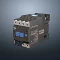 Industrial Electrical Contactor With Black Housing Blue Buttons And Technical Labels