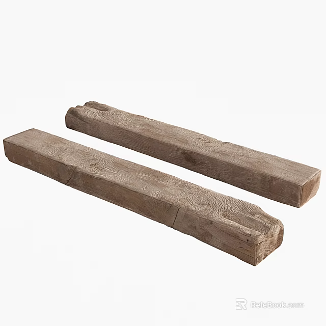Natural Wooden Stone Long Strips With Rustic Texture And Smooth Surface Design 3d model