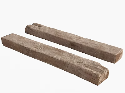 Natural Wooden Stone Long Strips With Rustic Texture And Smooth Surface Design 3d model