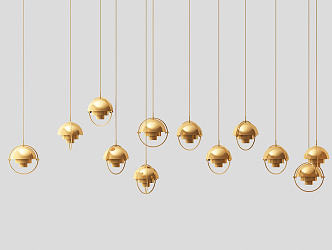 Modern chandelier metal small chandelier 3d model