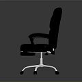 Blue Leather Office Chair With Ergonomic Design And Swivel Base