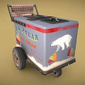 Functional LA POLAR Ice Cream Cart With Checkered Handle Polar Bear Design Made With Love