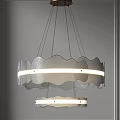 Modern Wavy Chandelier with Double Layered Design and Illuminated LED Strip for Contemporary Interior