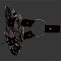 Intricate Medieval Style Metal Weapon Gauntlet With Sharp Spikes And Bloodstains Details