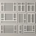 Modern windows combination floor-to-ceiling windows casement windows 3d model