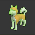 Cute Orange And White Shiba Inu Plush Toy With Sticking Out Tongue On Dark Background