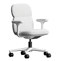 Modern Light Gray Fabric Office Chair With Adjustable Armrests And Rolling Base
