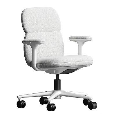 Modern Light Gray Fabric Office Chair With Adjustable Armrests And Rolling Base 3d model