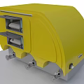 Yellow Modern Industrial Equipment Featuring Dual Drawer Design Metal Frame And Wheels