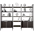 Modern Bookcase Featuring Multiple Shelves Books And Decorative Items 3d model
