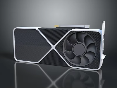 High Performance Graphics Card With Single Fan And Carbon Fiber Cooling Design 3d model
