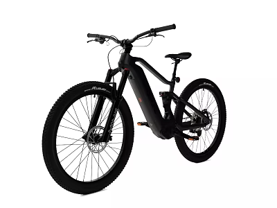 Electric Mountain Bike With Black Frame And Large Off Road Tires For Trail Adventures 3d model