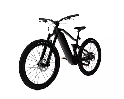 Electric Mountain Bike With Black Frame And Large Off Road Tires For Trail Adventures 3d model