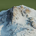 Garden Landscape Featuring Snowy Mountain Peaks And Snow Covered Natural Scenery