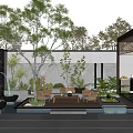Modern courtyard landscape 3d model