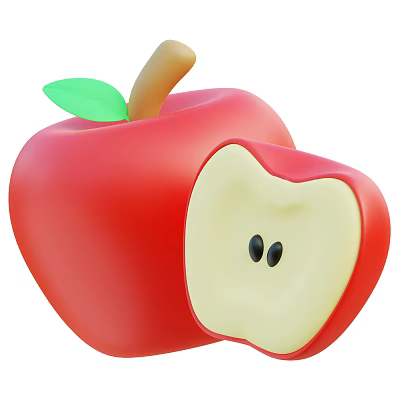 Modern Apple Fruit Cartoon Apple 3d model
