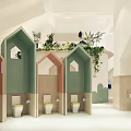 Modern Kindergarten Interior With Green Plants And Cute Decor 3d model