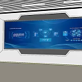 Large Blue Digital Display With Tech Control Interface And Data Visualization 3d model