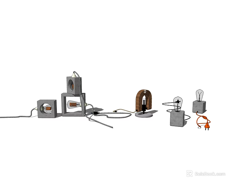 Various Abstract Table Lamps With Modern Creative Shapes And Unique Design 3d model 