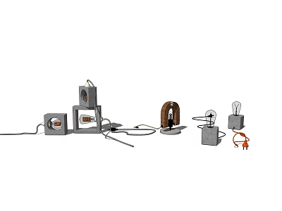 Various Abstract Table Lamps With Modern Creative Shapes And Unique Design 3d model