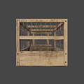 Vintage Wooden Cage With Metal Bars And Open Design Structure