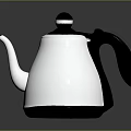 Shiny Silver Teapot with Black Handle and Reflective Surface for Daily Use