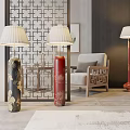 New Chinese floor lamp 3d model