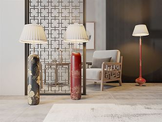 New Chinese floor lamp 3d model