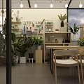 Cozy Specialty Store Interior With Lush Green Plants Shelves Tables Chairs And Decor Items