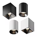 Modern Black White Square Cylindrical Downlights and Spotlights with Sleek Design