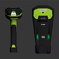 Tactical Weapon With Neon Green And Black Ergonomic Handle Grip And Base Design