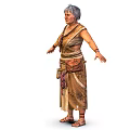 Traditional Tribal Character In Handmade Costume With Animal Companion And Decorative Pouches