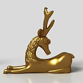 Golden Deer Shaped Decorative Ornament Set For Home Living Room Decoration