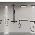 Modern Black Shower Heads With Handheld Sprayers And Wall Mounted Bathroom Fixtures