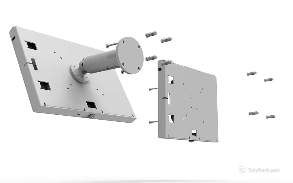 Durable Metal Phone Mount Components with Bracket Screws and Installation Parts 3d model 