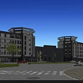 Modern Entrance Gate Architectural Design With Glass Facade And Surrounding Landscape