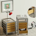 Modern Entryway Side Cabinet With Wooden Drawers Metal Frame And Storage Space