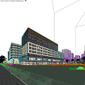 Modern Multi Storey Office Building With Glass Curtain Walls And Green Landscaped Outdoor Spaces