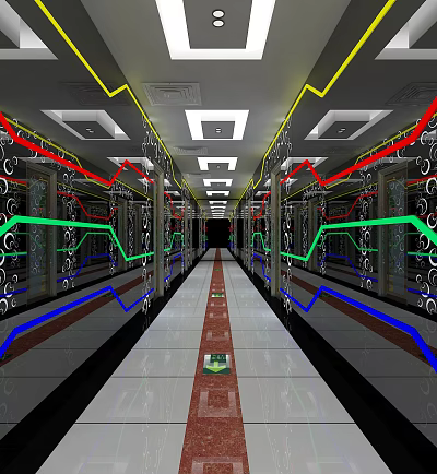 Modern KTV aisle aisle 3d model