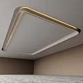 Modern Ceiling Design With Curved Lines And Integrated LED Lighting Accents 3d model