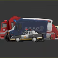 Different Toy Vehicle Models Featuring Fire Truck Ambulance Blue Van And Police Car