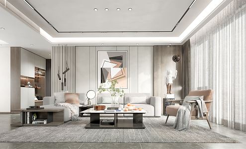 modern living room home living room 3d model