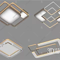 Modern LED Ceiling Lights Featuring Stylish Geometric Square And Diamond Shapes 3d model