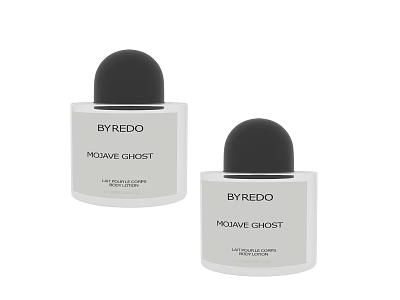 BYREDO Mojave Ghost Perfume Two White Bottles With Black Caps 3d model